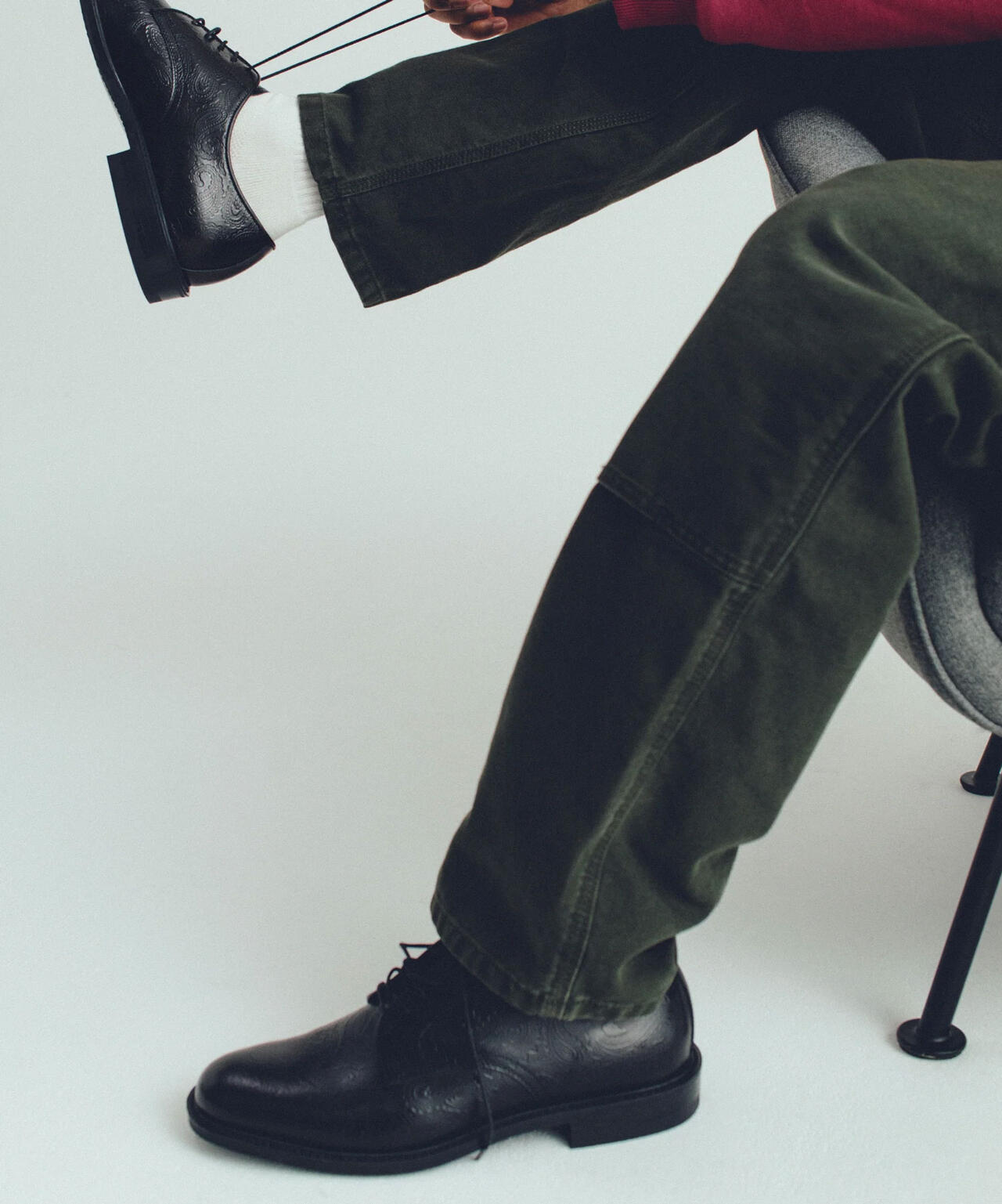 The Kenford Fineshoes/MENS CLASSIC PLAIN TOE / BLACK PAISLEY