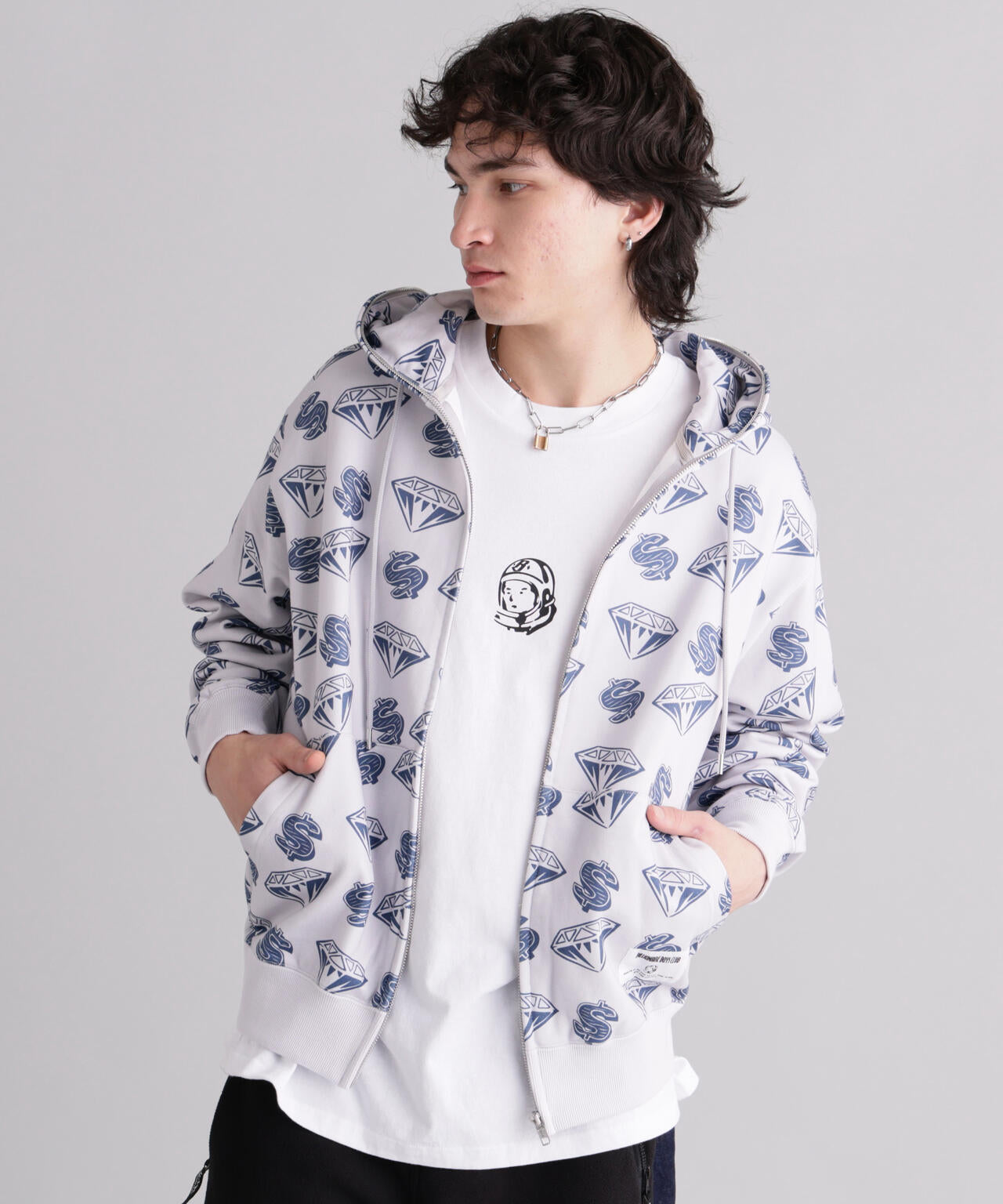MANASTASHxBILLIONAIRE BOYS CLUB/ビリオネア・ボーイズ・クラブ/EMB LOGO ZIP HOODIE