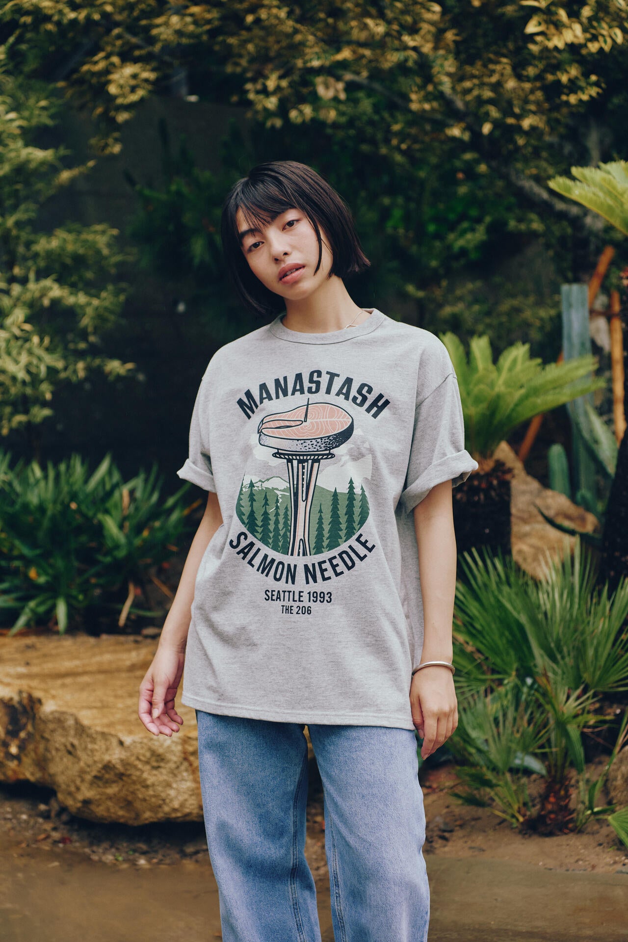 MANASTASH/マナスタッシュ/SALMON NEEDLE TEE