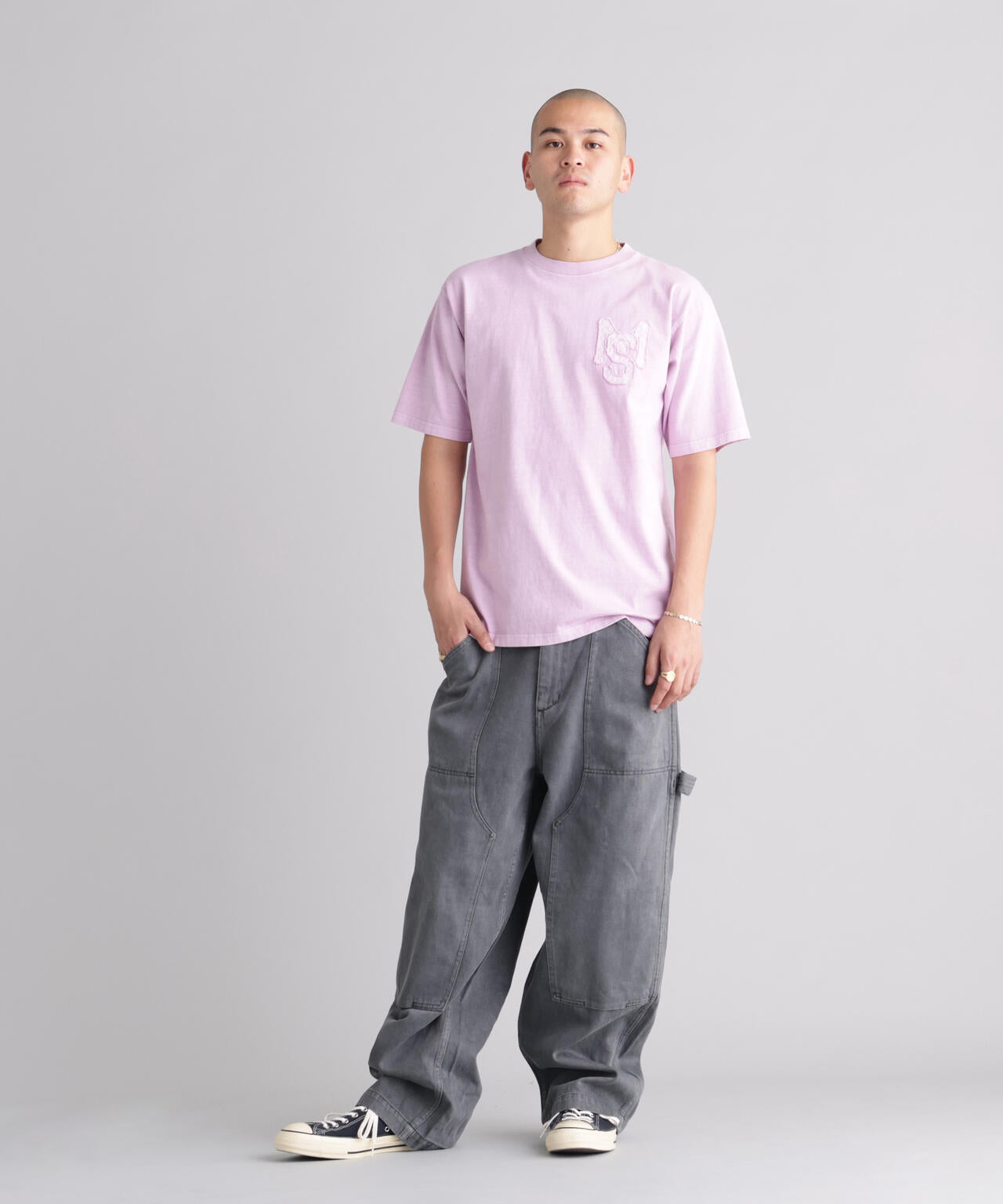 MANASTASH/マナスタッシュ/PUMICE TEE RAW EDGE LOGO