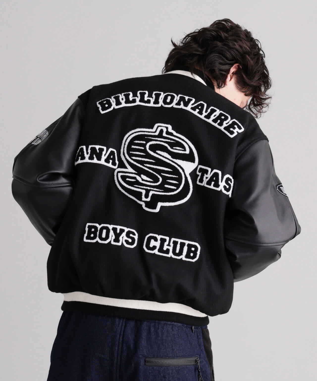 B17729 美品 BBC×BiSH BOA VARISITY JACKET L MANASTASHxBILLIONAIRE BOYS CLUB/ビリオネア・ボーイズ・クラブ/BBC