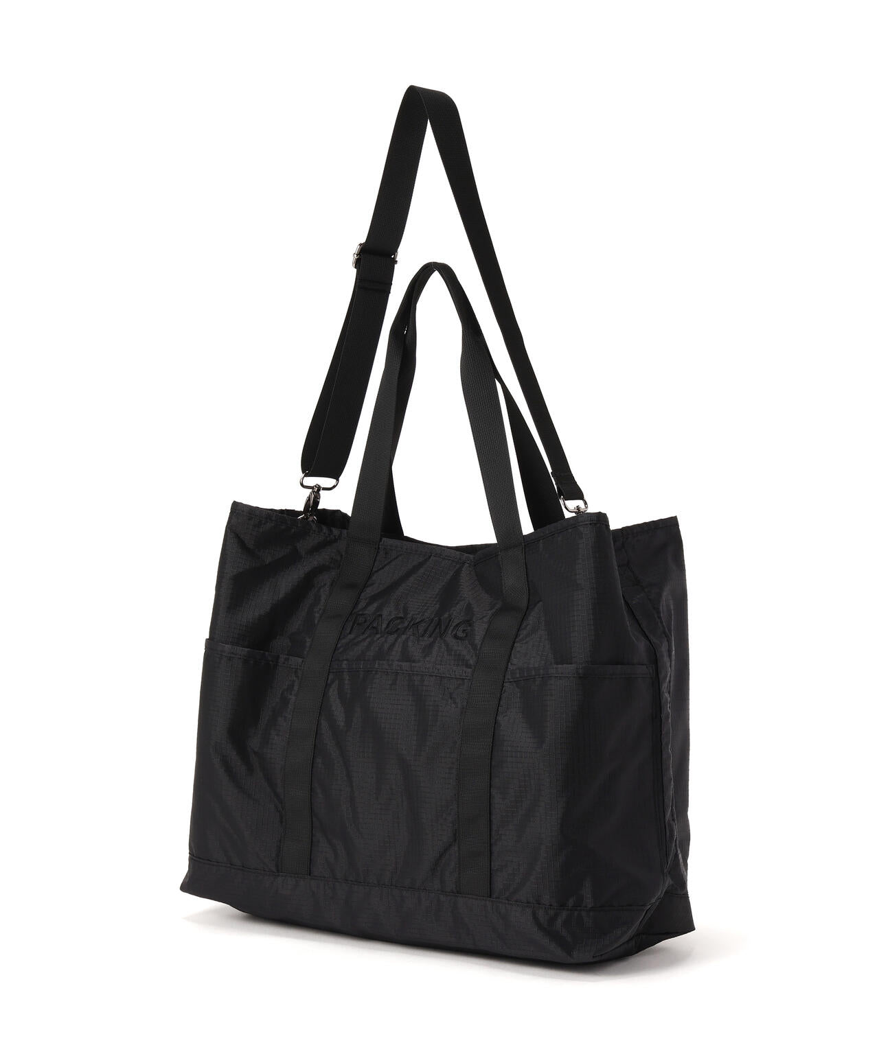 PACKING/パッキング/RIP STOP 5P UTILITY TOTE BLACK/リップストップ5