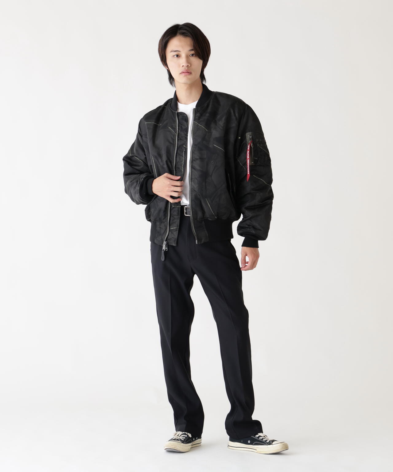 MA-1 ZIPPERED PRINT FLIGHT JACKET | Alpha Industries（アルファ