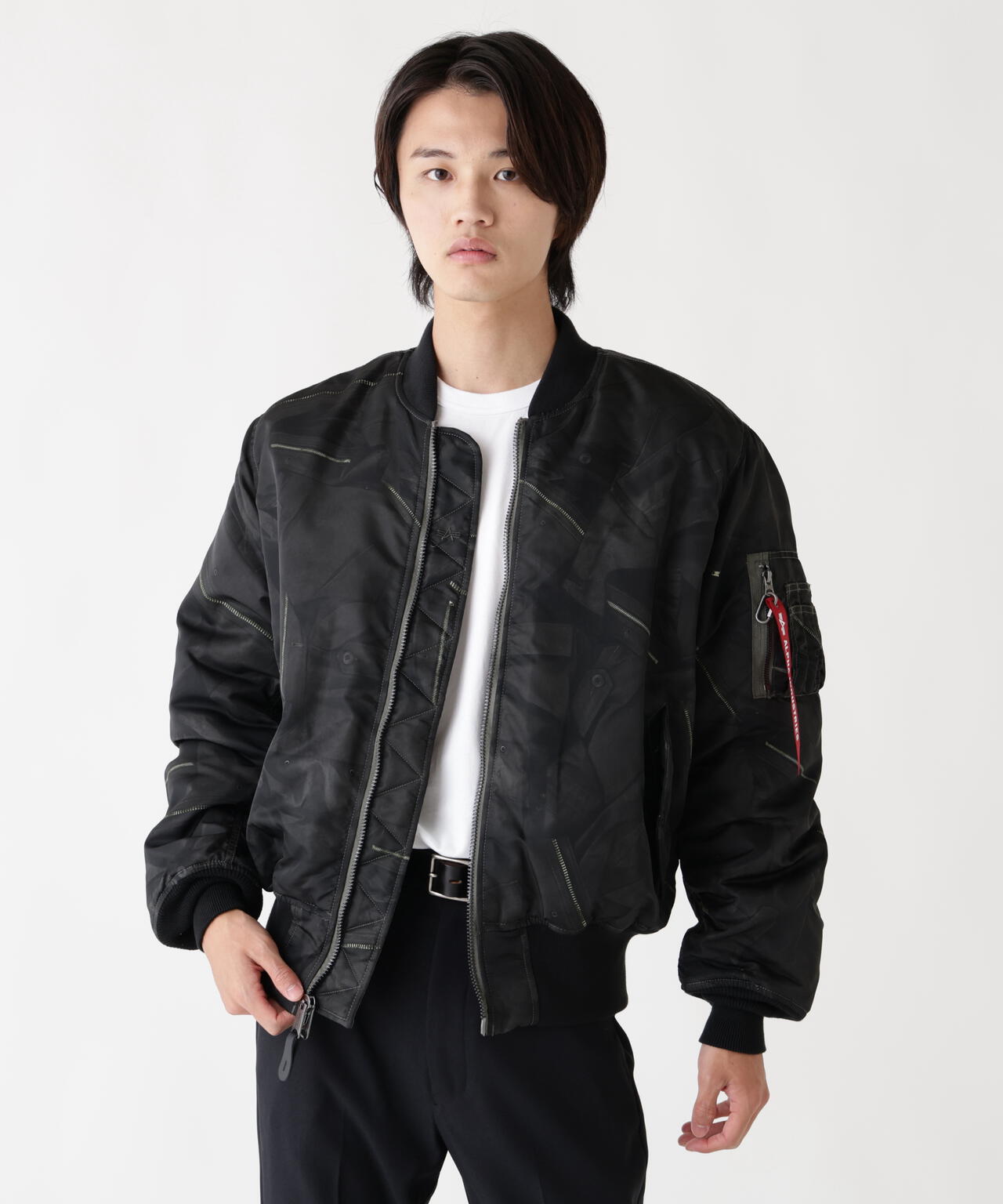 MA-1 ZIPPERED PRINT FLIGHT JACKET | Alpha Industries（アルファ