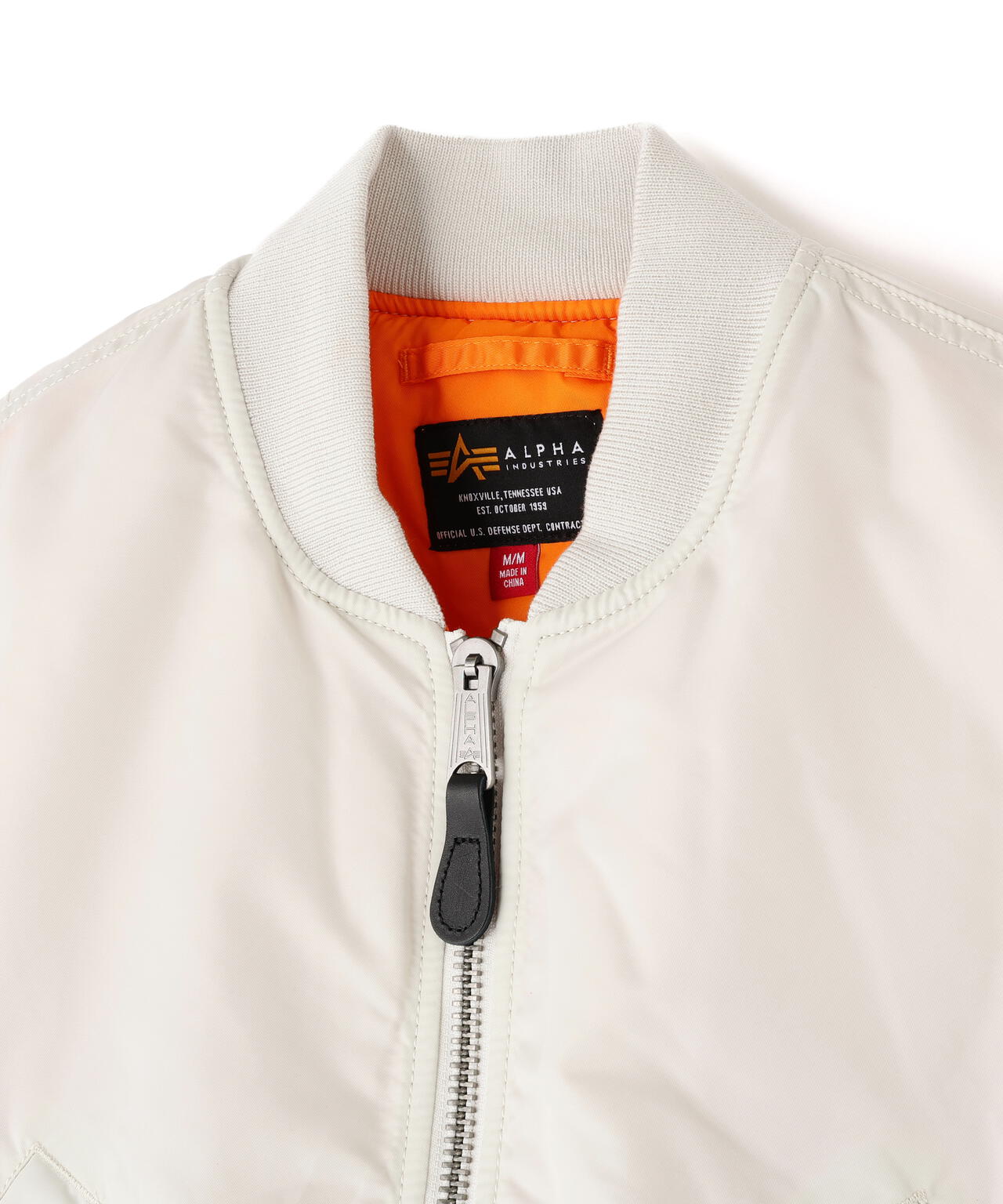 アメリカ製 ALPHA INDUSTRIES MA1 フライトジャケット 白 M ALPHA INDUSTRIES MA-1 フライトジャケット M ホワイト MA-1 CROPPED