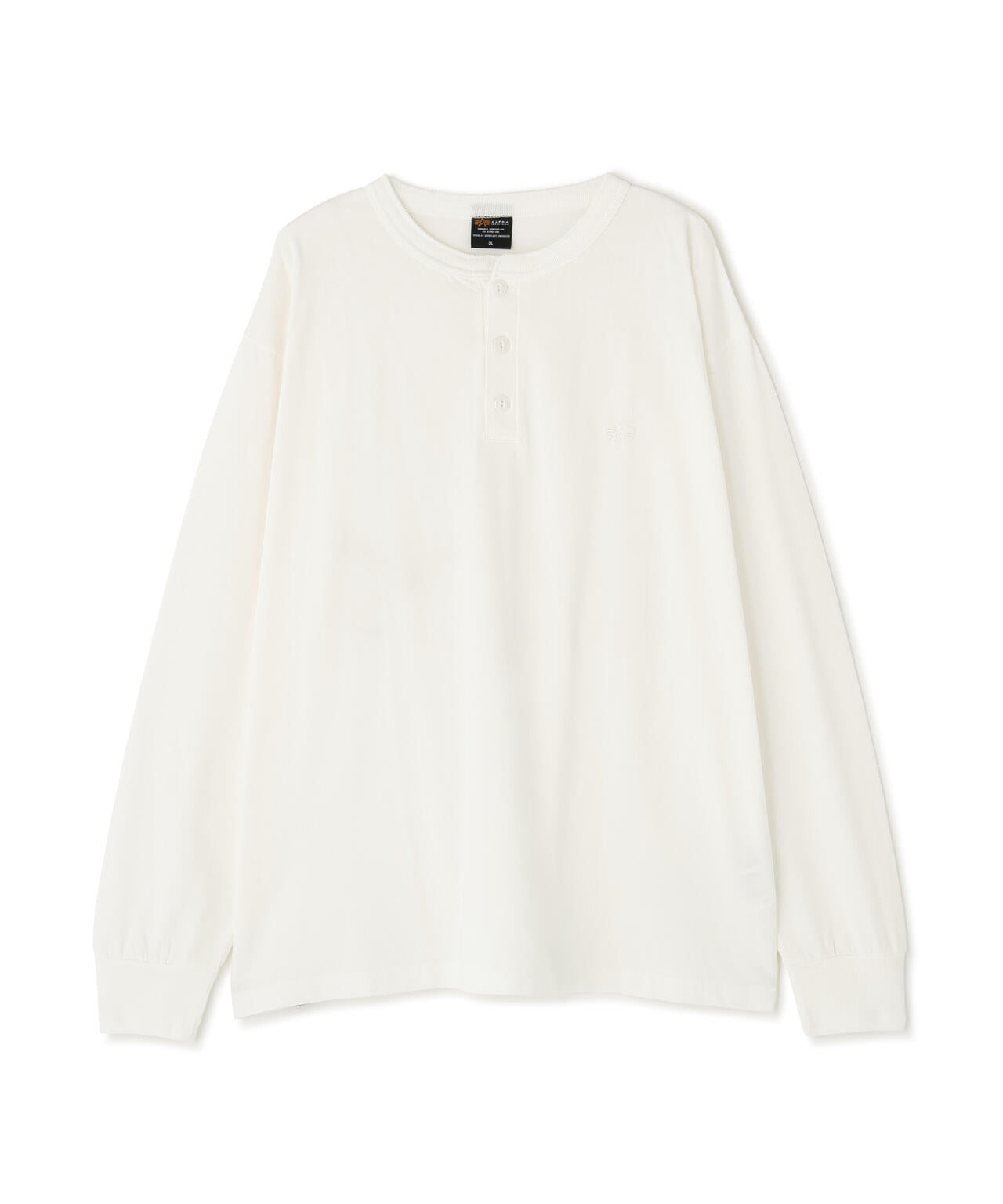 SNOW WASH LS HENLEY NECK T-SHIRT