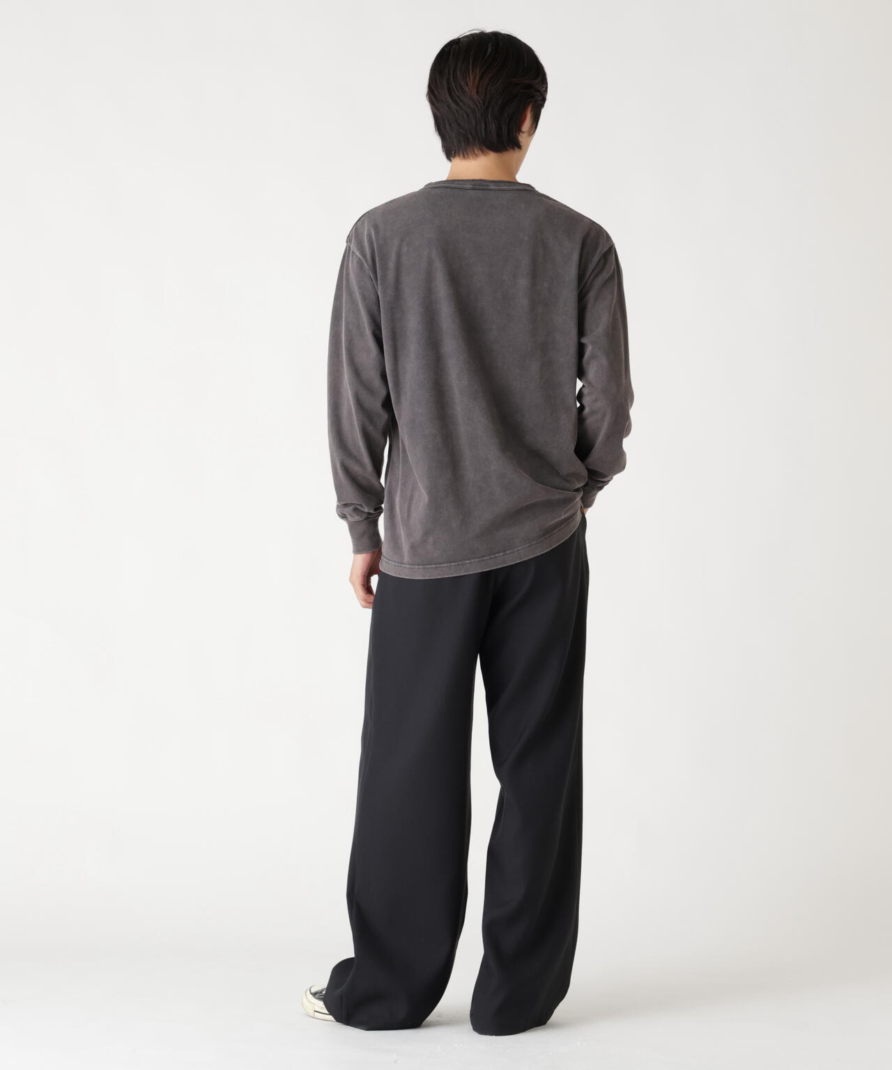 SNOW WASH LS HENLEY NECK T-SHIRT