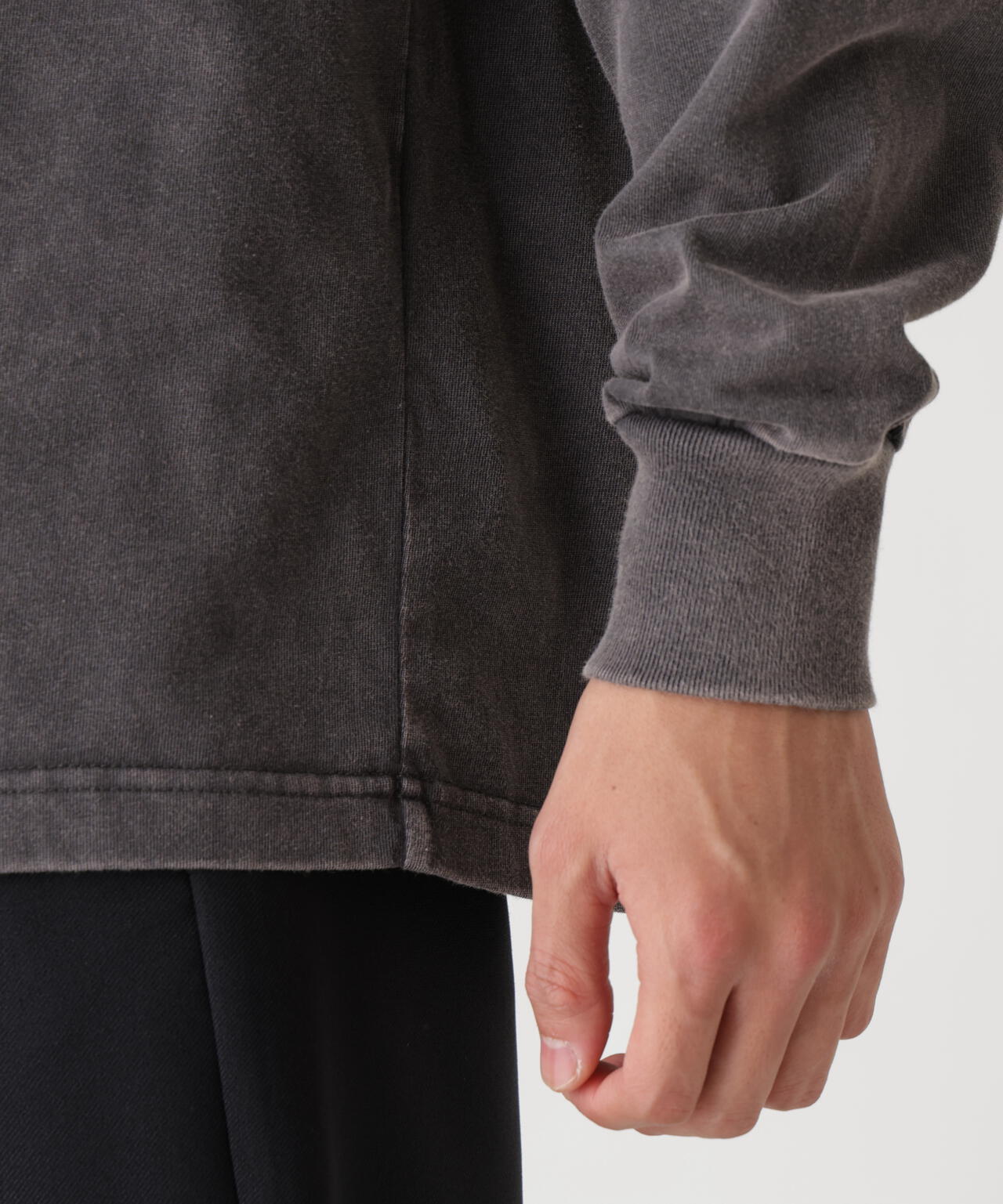 SNOW WASH LS HENLEY NECK T-SHIRT