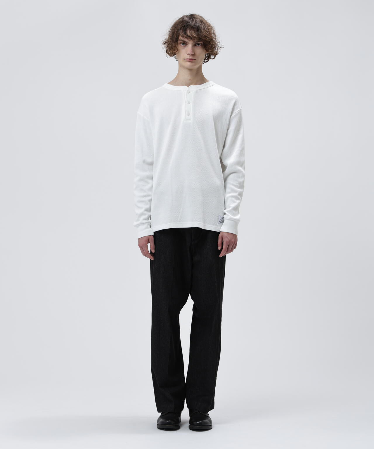 HONEYCOMB WAFFLE LS HENLEY NECK T-SHIRT / ハニカム ワッフル ロング