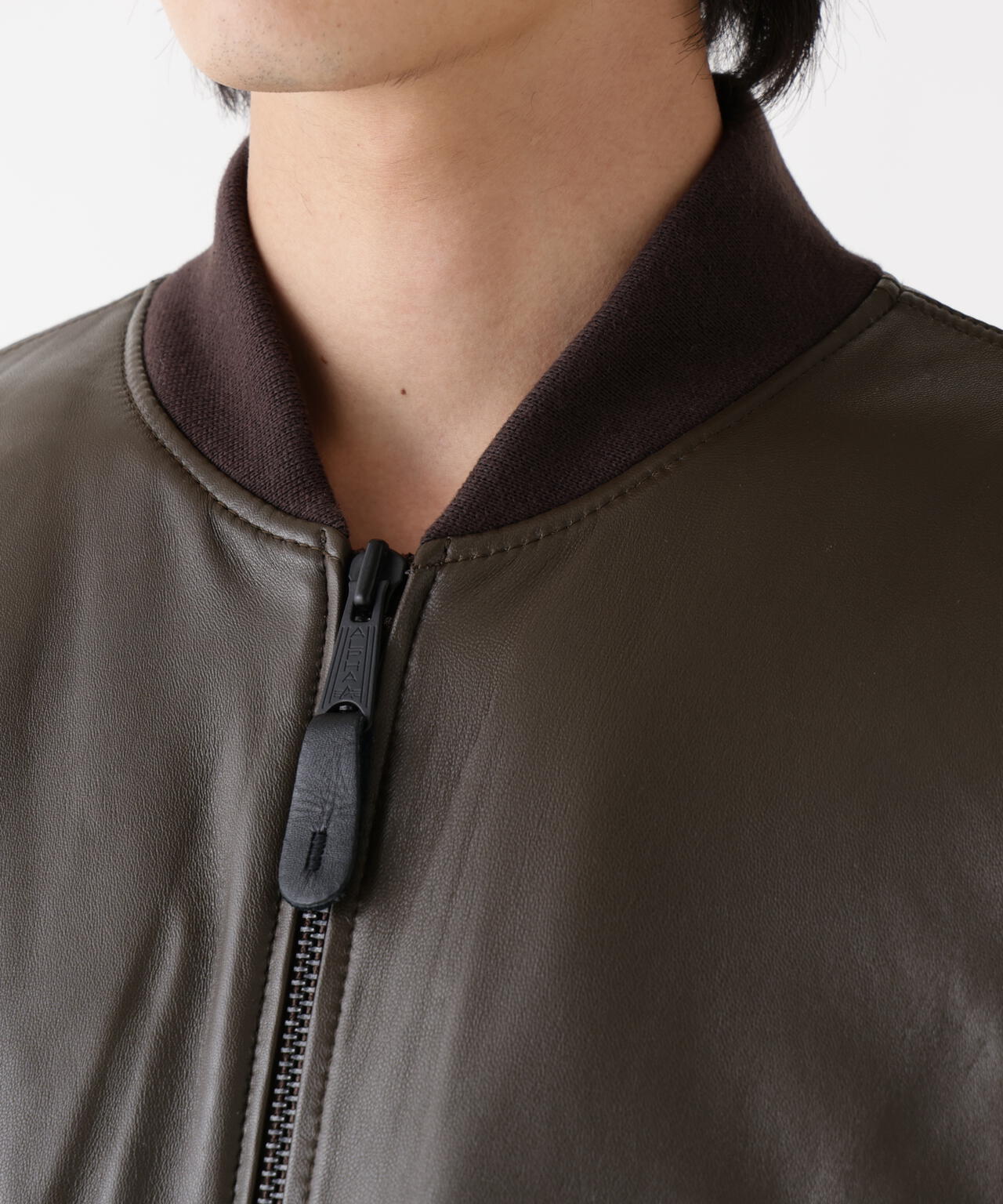 LEATHER MA-1 FLIGHT JACKET | Alpha Industries（アルファ