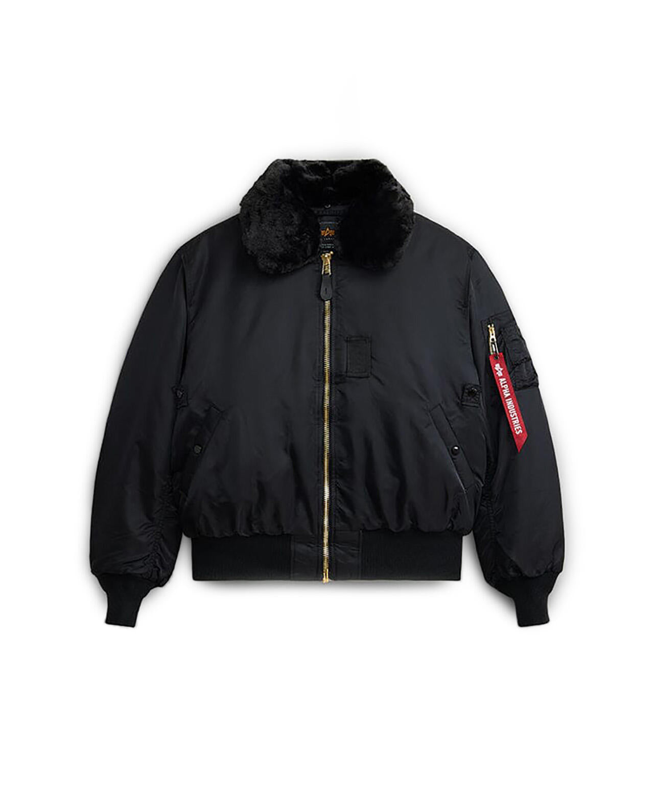 ALPHA アルファ　B-15フライトジャケット ブラック 黒　XS 襟ボア短丈 ALPHA B-15 FLIGHT JACKET | Alpha Industries（アルファ