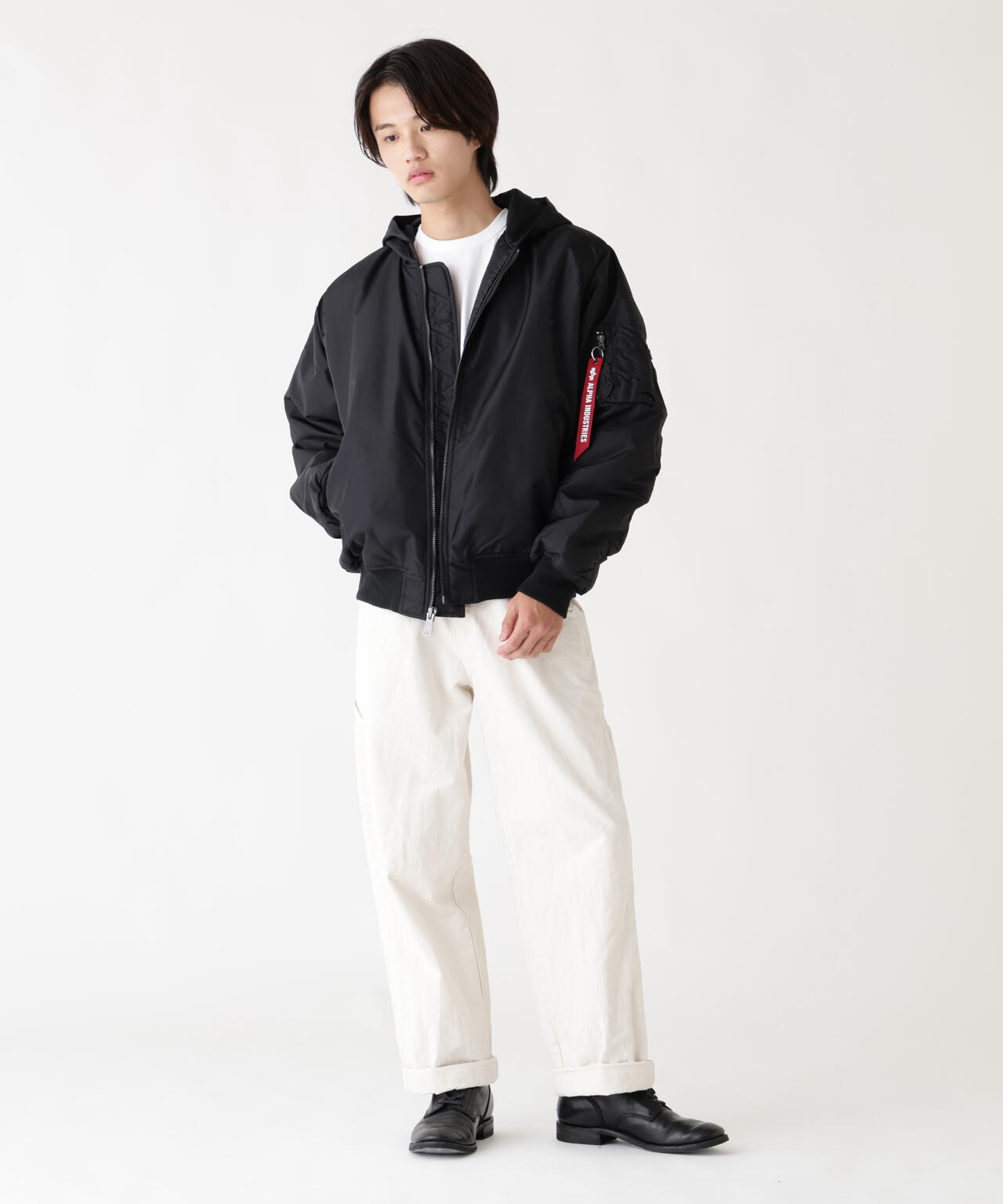 MA-1 HOODED OXFORD FLIGHT JACKET | Alpha Industries（アルファ