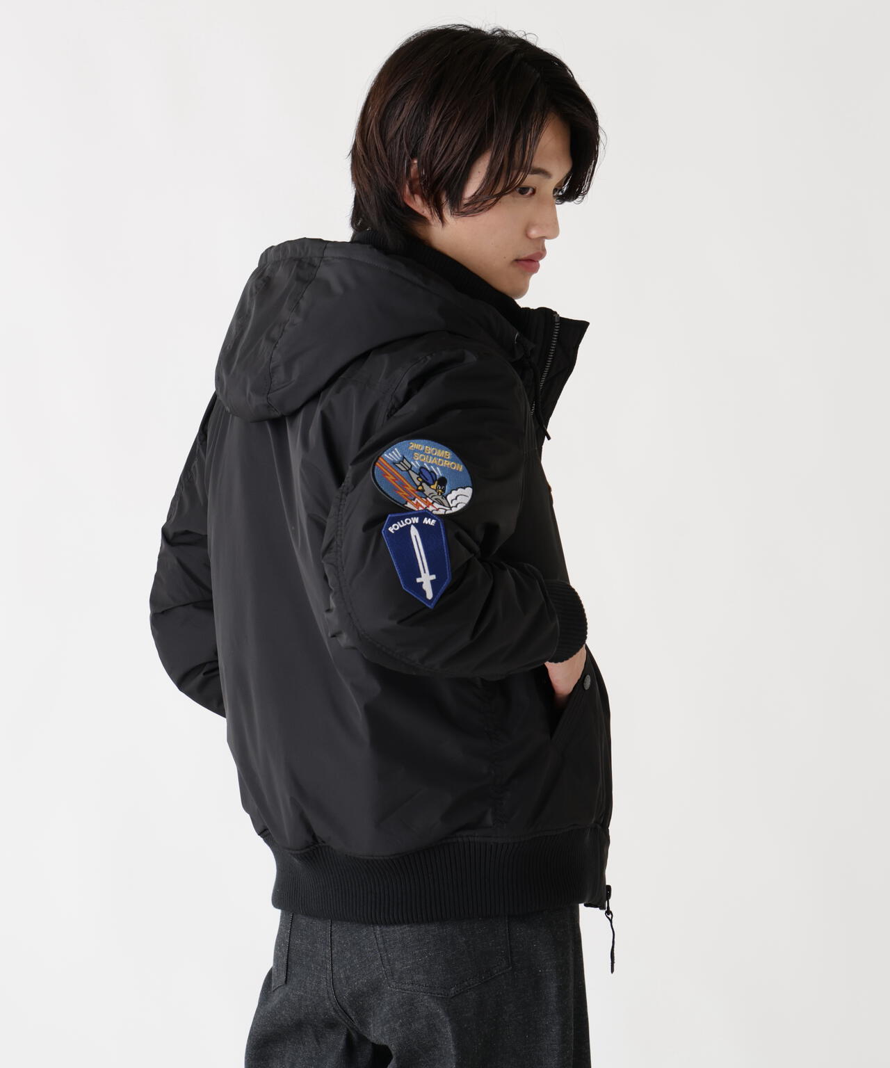 ジャケット・アウター ALPHA INDUSTRIES RIB JACKET PATCHED HOODED RIB FLIGHT JACKET | Alpha Industries