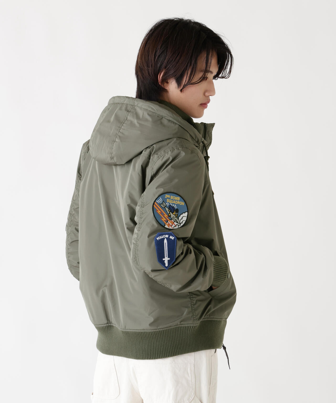 PATCHED HOODED RIB FLIGHT JACKET | Alpha Industries