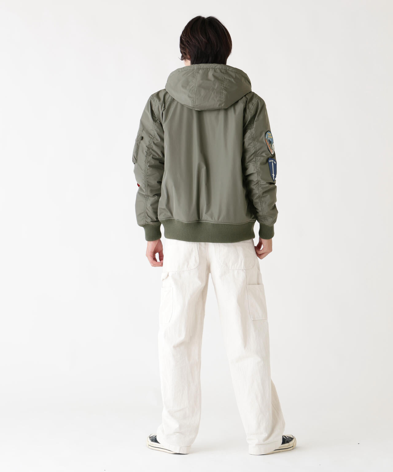 PATCHED HOODED RIB FLIGHT JACKET / パッチ フーデッド リブ フライト