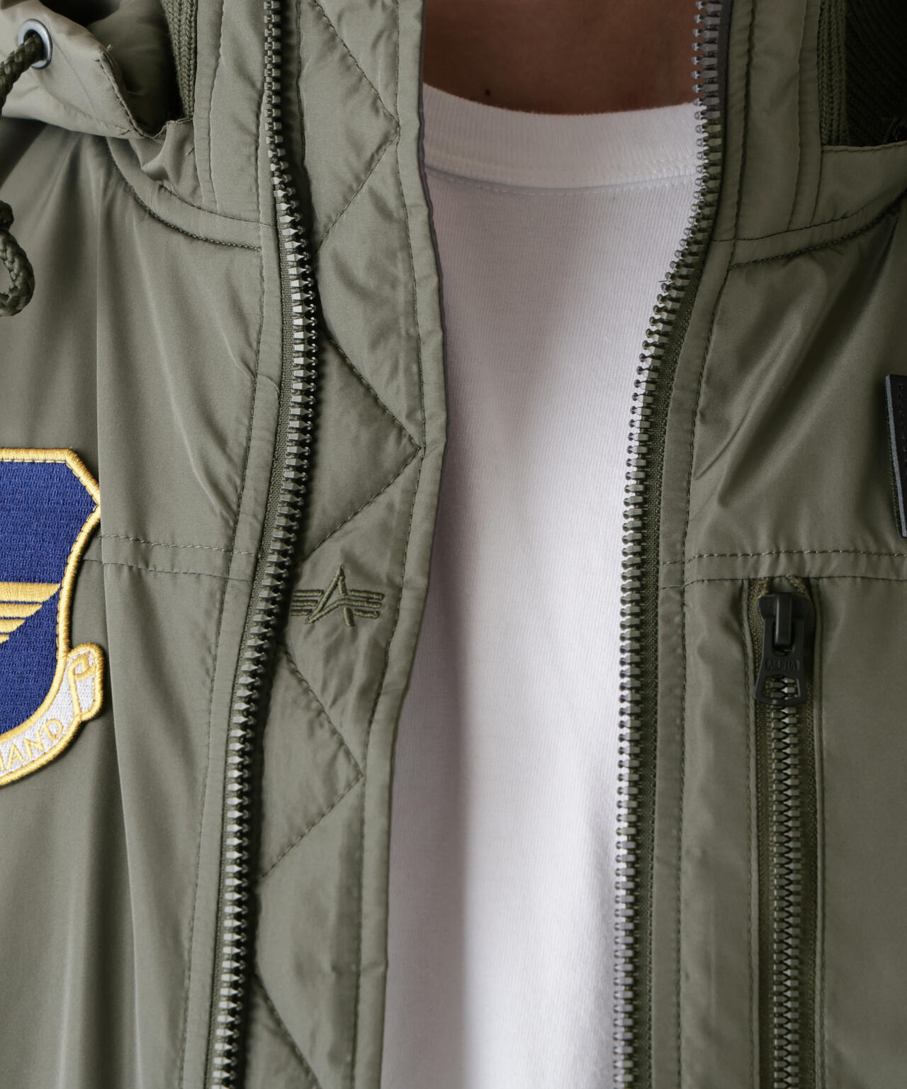 PATCHED HOODED RIB FLIGHT JACKET / パッチ フーデッド リブ フライト