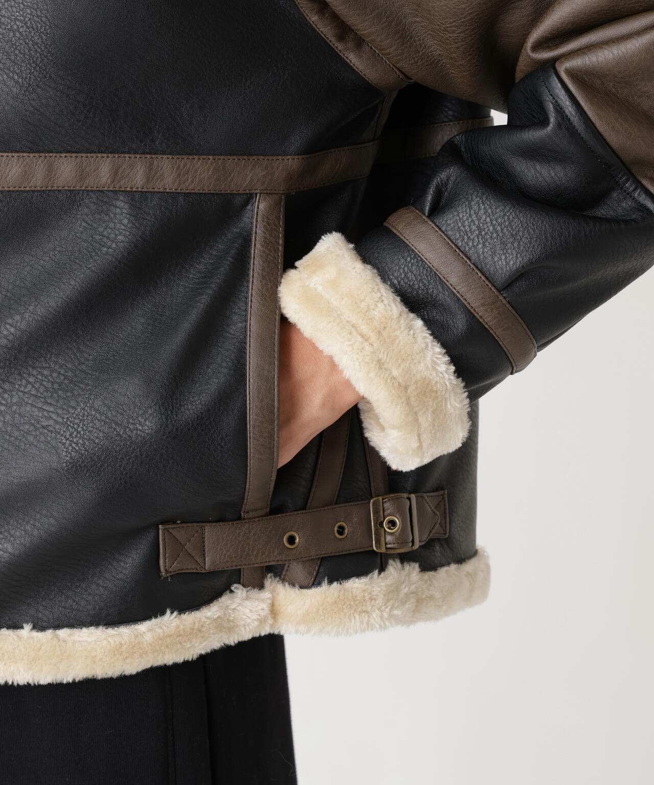 FAUX LEATHER B-3 MOD JACKET
