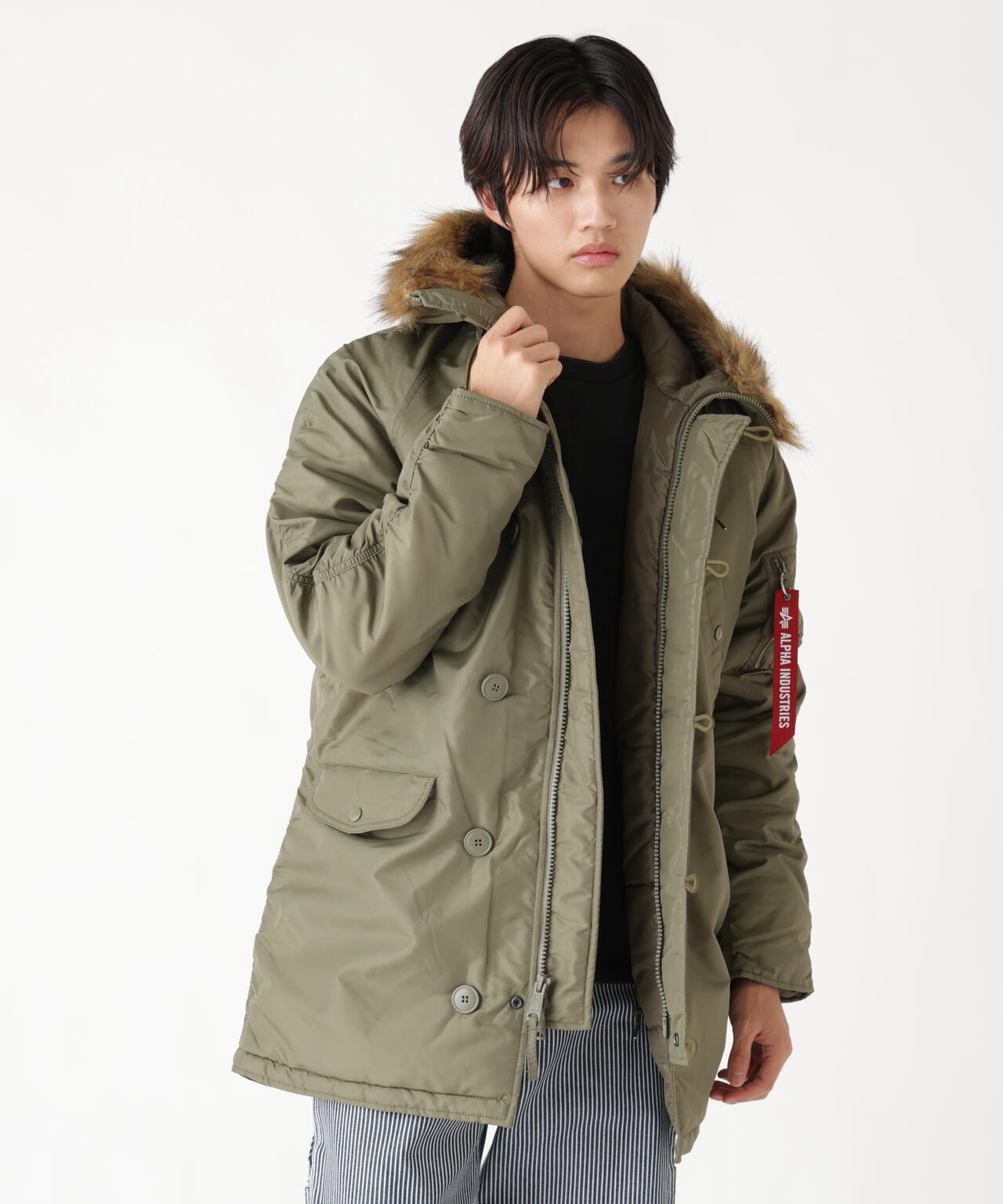 Alpha Industries N-3B COTTONBLENDタイプ希少‼️ Alpha Industries N-3B パーカー ロング極寒地用 セージグリーン