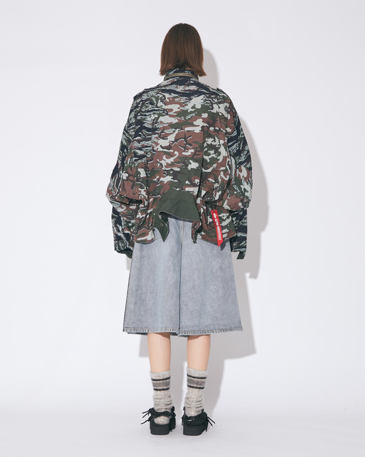 beautiful people × Alpha｜double-end camouflage field jacket