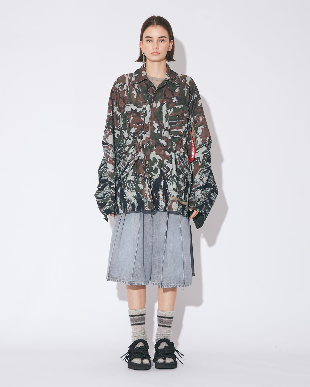 beautiful people × Alpha｜double-end camouflage field jacket