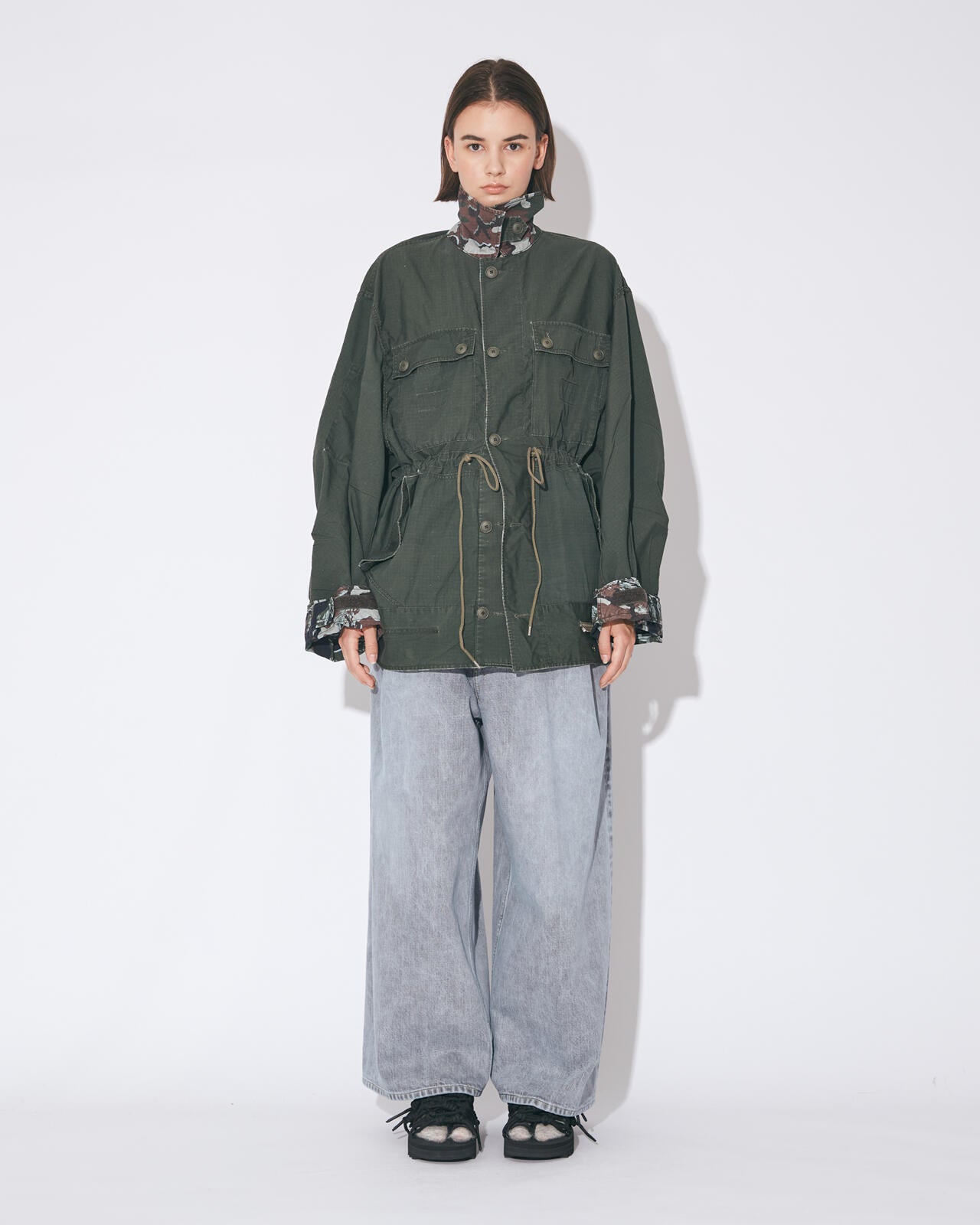 beautiful people × Alpha｜double-end camouflage field jacket