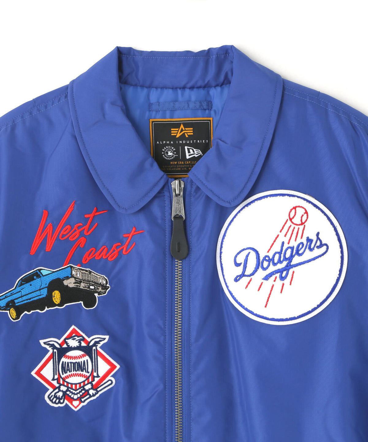 《MLB X ALPHA X NEW ERA》MA-1 FLIGHT JACKET ロサンゼルス・ドジャース　ブルー