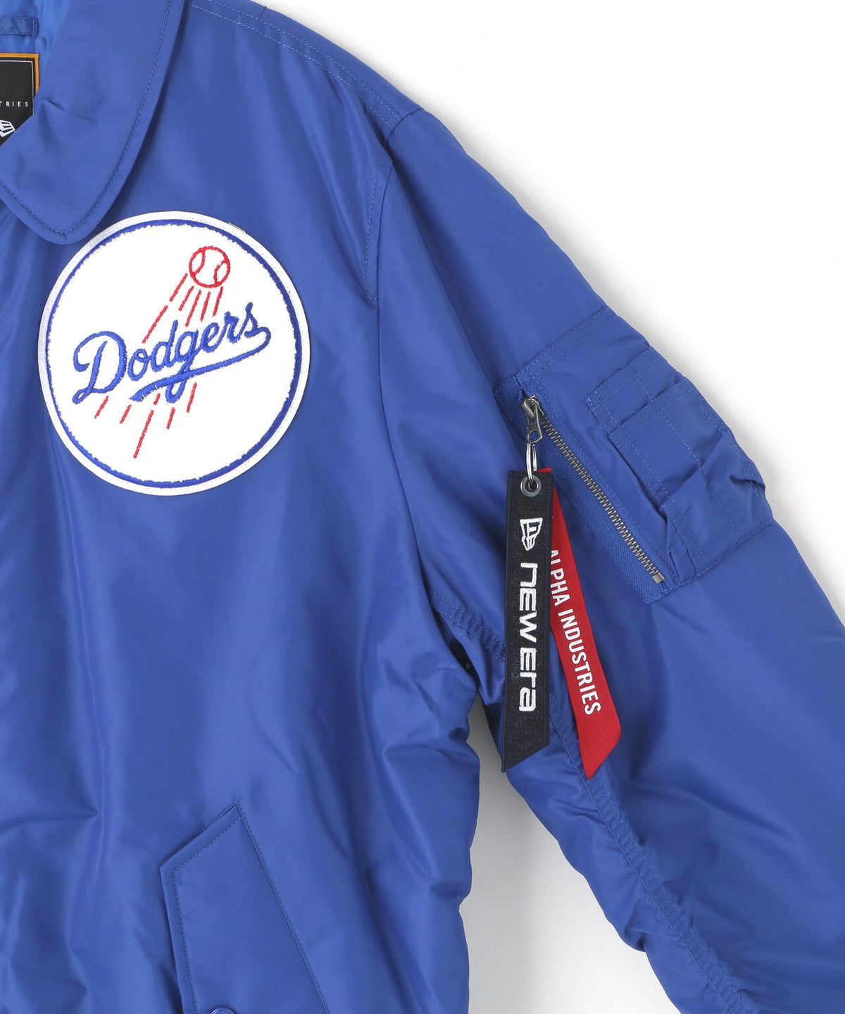 《MLB X ALPHA X NEW ERA》MA-1 FLIGHT JACKET ロサンゼルス・ドジャース　ブルー