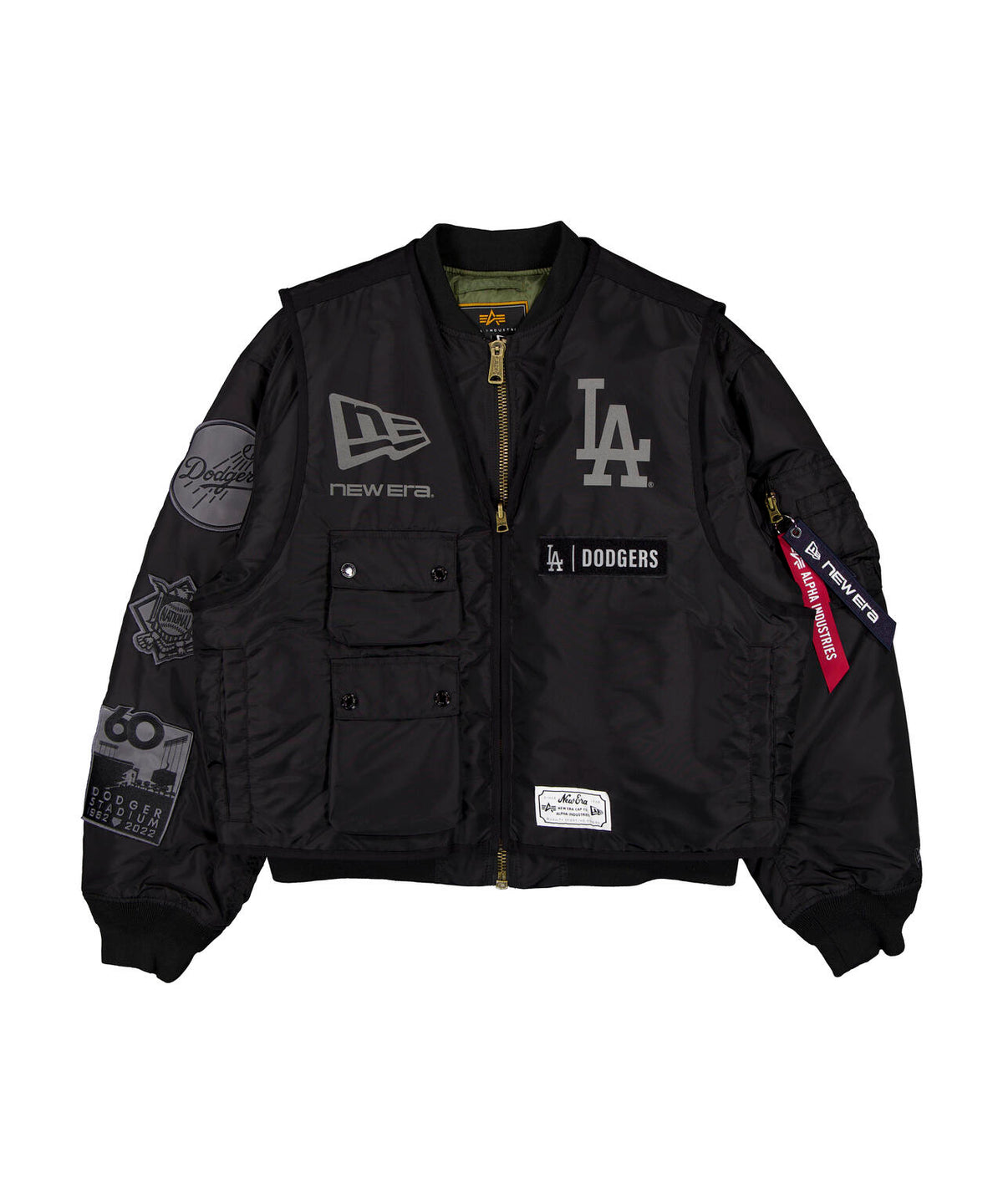 《MLB X ALPHA X NEW ERA》MA-1 2in1 FLIGHT JACKET & VEST ロサンゼルス・ドジャース