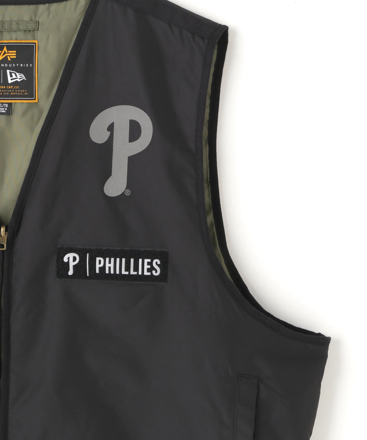 《MLB X ALPHA X NEW ERA》MA-1 2in1 FLIGHT JACKET & VEST フィラデルフィア・フィリーズ