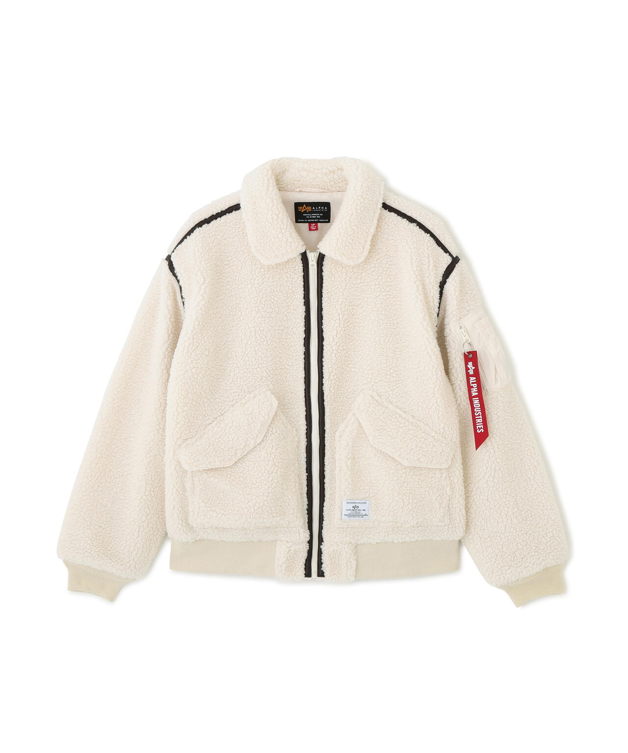 Alpha CWU-45/P フライトJK白ダメージ リペア前提 USA SHERPA WOMENS CWU 45/P RELAXED FIT FLIGHT JACKET / シェルパ CWU