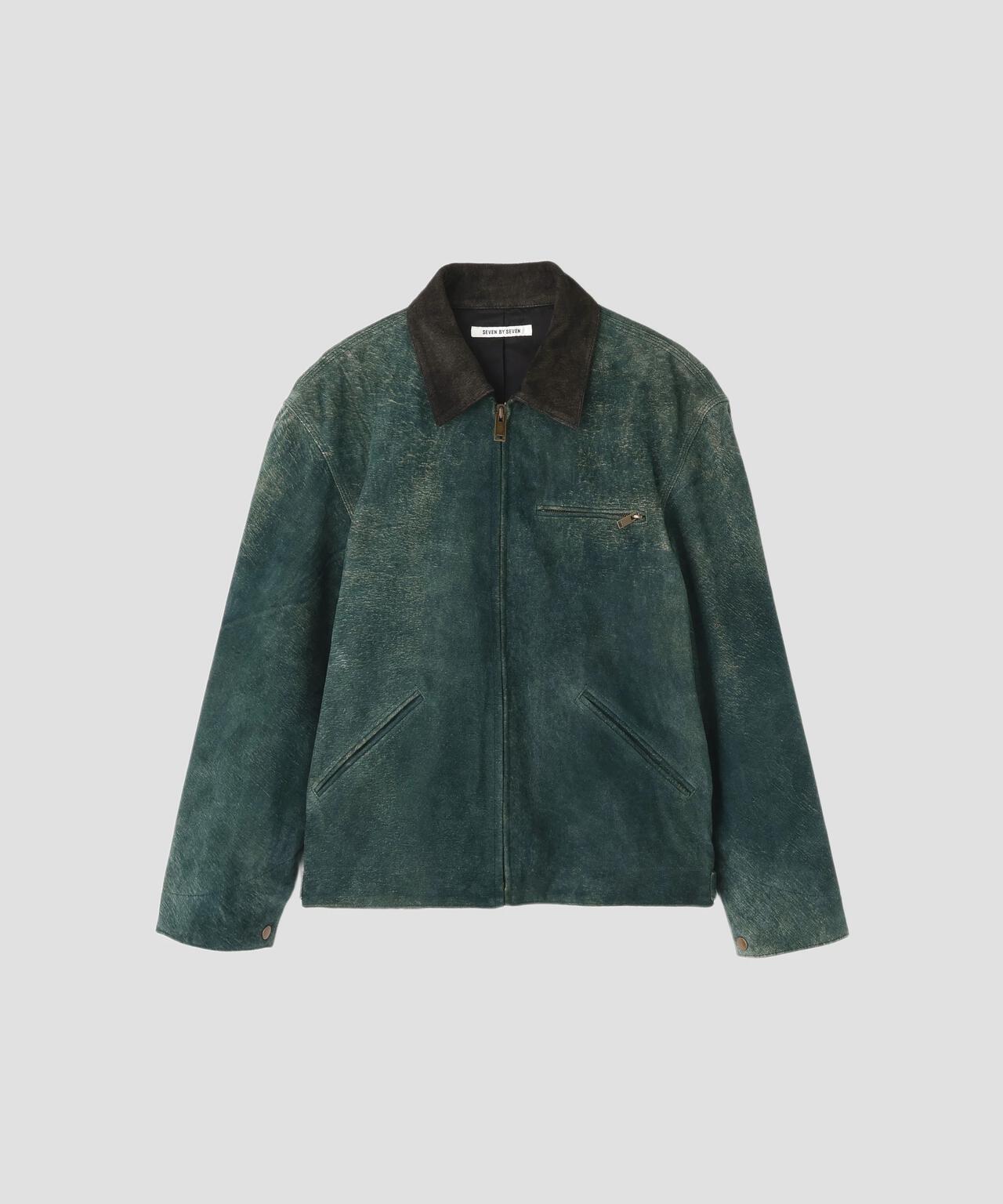 SEVEN BY SEVEN / LEATHER DETROIT JACKET ‐Goat suede Antique finish