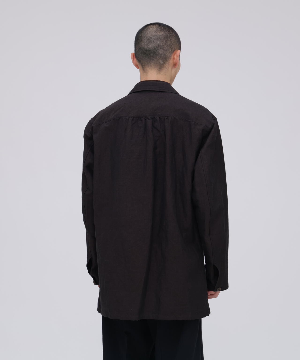 F.C.R.B. ブラックシャツ S SEVEN BY SEVEN / DOUBLE BREASTED SHIRTS JACKET ‐ Cotton Linen
