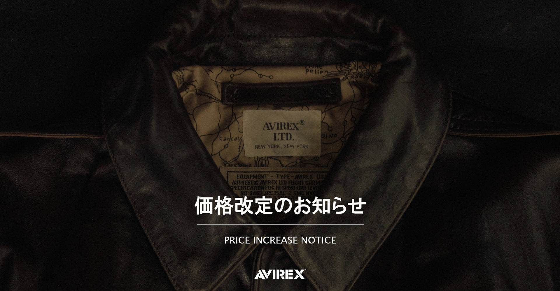 価格改定｜AVIREX｜画像