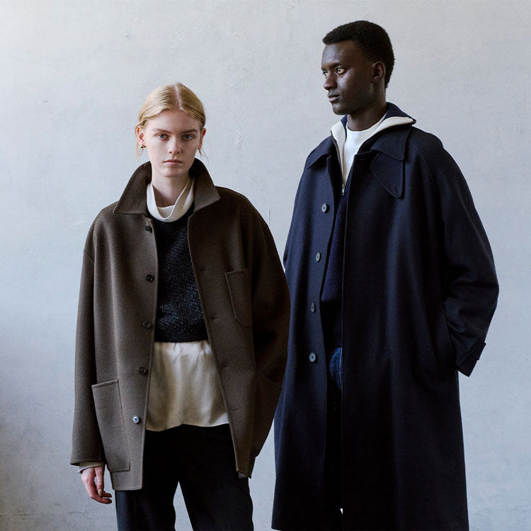 STUDIO NICHOLSON / MELTON WOOL ROUNDED OVERCOAT | THE